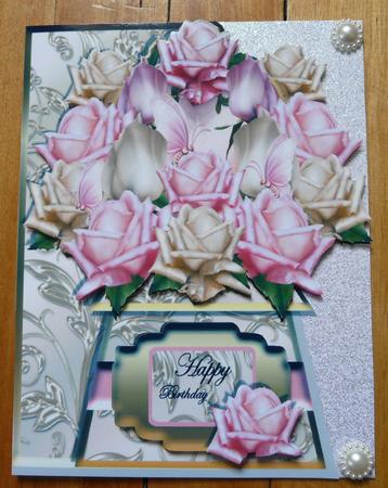 Hand-tied Bouquet - Pink Roses - Over-the-edge by Brenda Scott