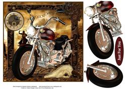 Time to Ride Bike Topper with Decoupage by Brita Hoffmann