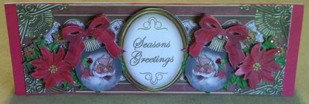 Father Christmas Bauble Seasons Greetings Large Dl Topper by Candice Woolfall