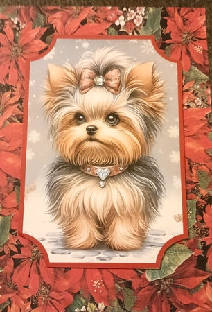 Christmas Yorkie #1 by cari seybolt-ruiz