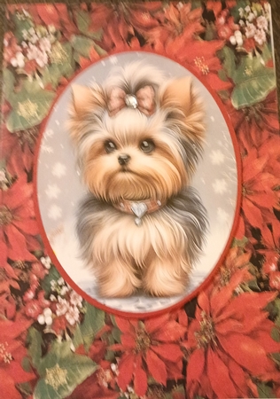 Christmas Yorkie #1 by cari seybolt-ruiz