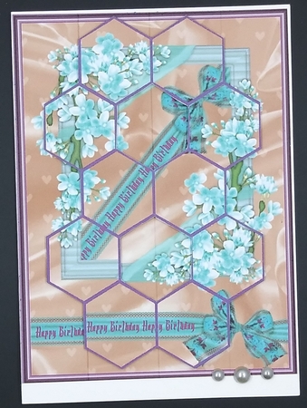 Aqua Cherry Blossom Birthday Patchoupage by cari seybolt-ruiz