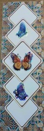 Peacock Swirl Fleur Diamond Ex Large Dl Folded Insert by cari seybolt-ruiz