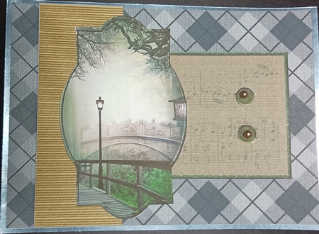 Blue Argyle Scenic Map Decoupage Card Making Mini Kit by cari seybolt-ruiz