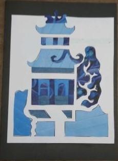 Willow Pattern Iris Folding Card by cari seybolt-ruiz