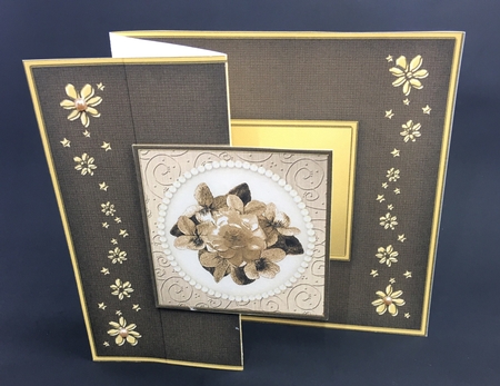 Flowers and Pearls No-hole Fold Back Card by cari seybolt-ruiz