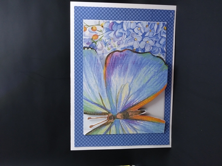 Watercolor Butterfly in Blue 1346 by cari seybolt-ruiz