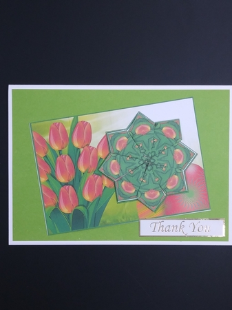 JJ EASTER TULIPS A6 LANDSCAPE TEA BAG CARD 2 by cari seybolt-ruiz