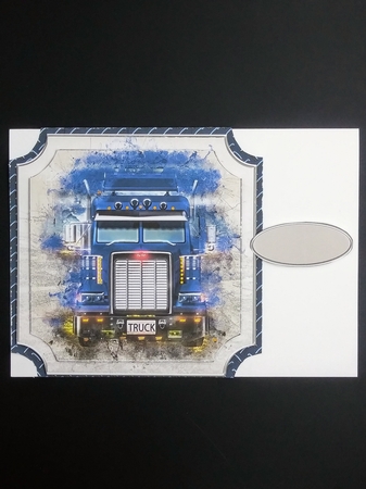 Blue Grunge Truck Semi Lorry Card for Men Kit Trucker Birthday Male by cari seybolt-ruiz