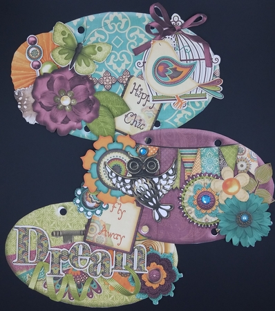 Hippy Chic - Hanging Oval Plaques Trio by cari seybolt-ruiz