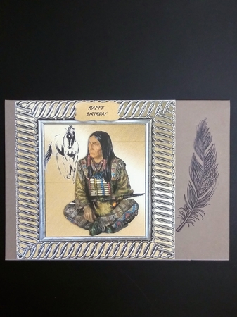 Indian with horse by cari seybolt-ruiz