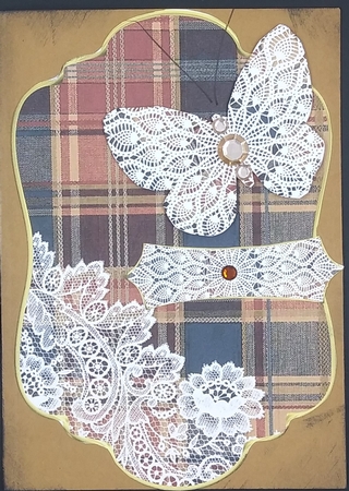 Tartan and Lace Butterfly by cari seybolt-ruiz