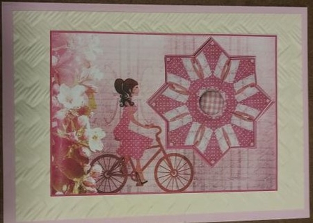 JJ GIRL ON BIKE TEA BAG KIT2 A6 CARD by cari seybolt-ruiz