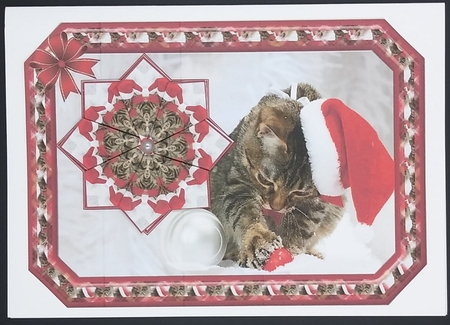 JJ PETS LOVE CHRISTMAS TOO CUTE CAT 7X5 TEA BAG CARD by cari seybolt-ruiz