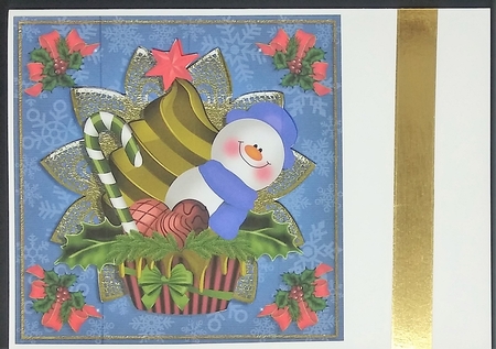 Snowman Holiday Cupcake Card Front Kit-1 by cari seybolt-ruiz