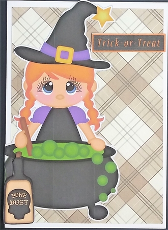 Halloween Shaped card, Halloween witch, Jack o lantern Card by cari seybolt-ruiz