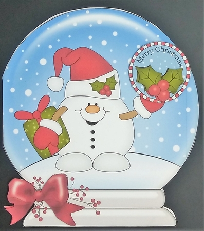 Christmas Snow Globe Shaped Card - Snowball Sam has Presents by cari seybolt-ruiz