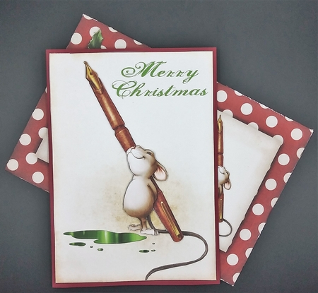 Pen Mouse Christmas 5 Sheet Mini Kit including Envelope by cari seybolt-ruiz