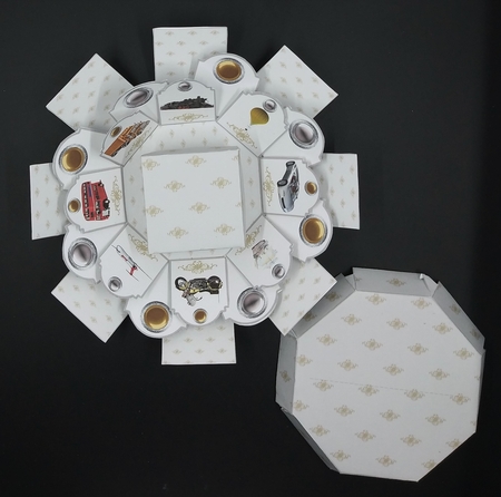 Mens transport themed age exploding box card with matching gift box. by cari seybolt-ruiz