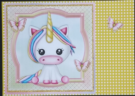 Little rainbow unicorn card mini kit & decoupage - Ages 1-10 by cari seybolt-ruiz