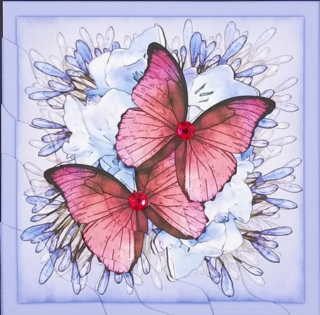 Butterflies & Flowers Wavey Corner Stacker by cari seybolt-ruiz
