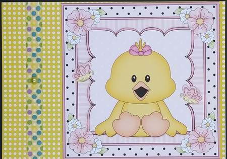 8 x 8 Cute Little Chick Scalloped Corner Topper   by cari seybolt-ruiz