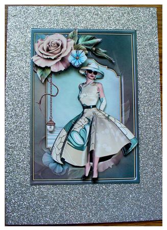 Pretty Lady and Champagne Roses by Carla Brooke