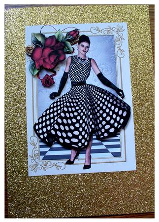1950`s Lady with Red Roses by Carla Brooke