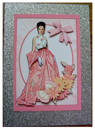 1950's Elegant Lady Card Front by Carla Brooke