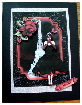 50's Style One Night in Paris Card Topper by Carla Brooke