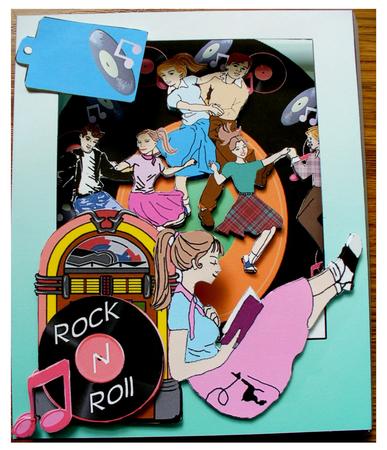 Rocknroll with the 50's 3D Box Card Kit by Carla Brooke