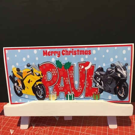 Christmas Motorbikes Paul Large Dl by Carly Jones