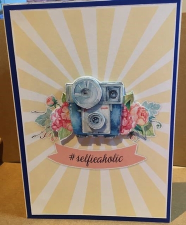 8x5.5" Hashtag Camera Watercolor Decoupage Card Featured Gallery Photo