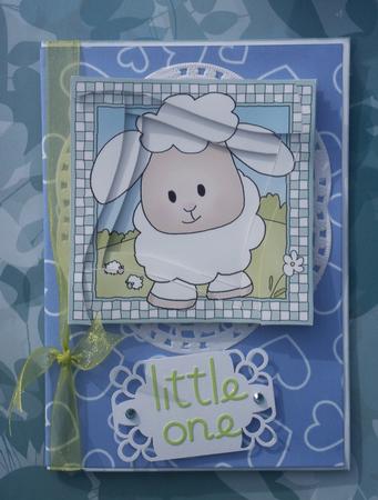 Little Lamb Quick Card with Wavy Spiral Side Stacker by Carmen Mulcahy