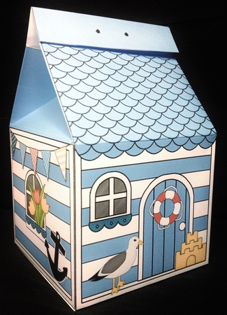3D Beach Hut Holiday Milk Carton Money or Treat Box Mini Kit by Carol Bath 