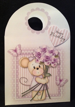 Maisy with Lilac Roses Large Gift Bag by Carol Bath 