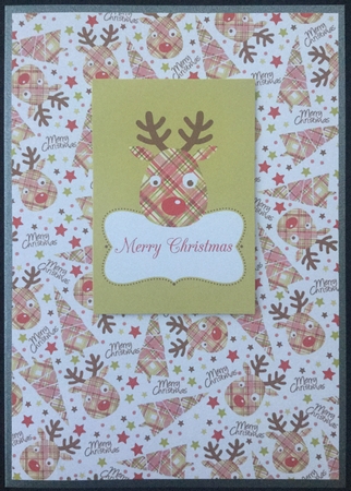 Christmas Reindeer Card front / topper by Carol Bath 