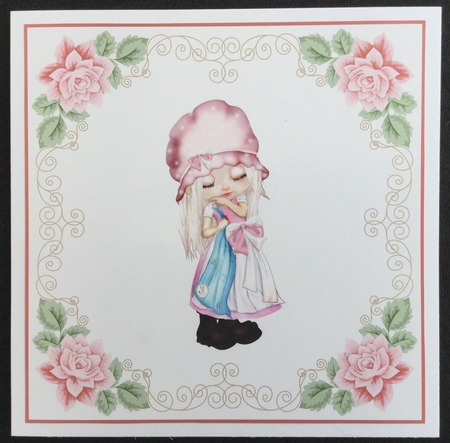 Blank Roses & Swirls Card front / Topper by Carol Bath 