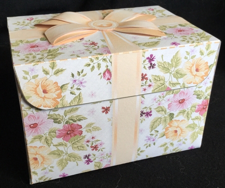 Gift Box Vintage Floral Background with Bow Decoupage by Carol Bath 