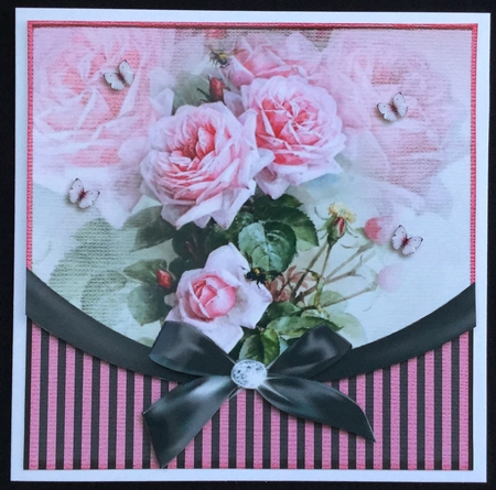 Vintage Flower Stripes and Butterflies 952 by Carol Bath 