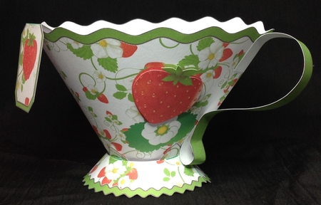 STRAWBERRY TEACUP TEA CUP FAVOR GIFT BOX  AND DECOUPAGE 2 by Carol Bath 