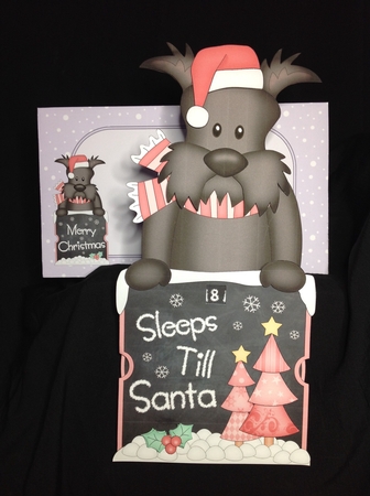 On the Shelf Sleeps Till Santa Card Kit - Cute Little Maisie Scottie Dog by Carol Bath 