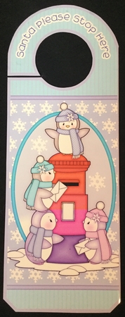 Penguin Post Box Christmas Door Hanger by Carol Bath 