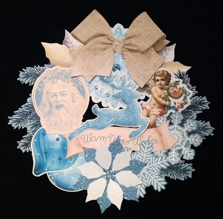 A Blue Christmas Design-a-Wreath Decoration by Carol Bath 