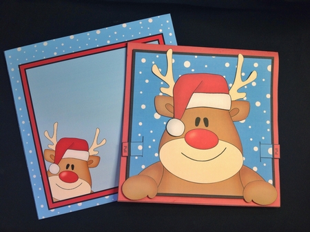 3D Christmas Animated Moveable Wobble Head Card  - Rudolph by Carol Bath 