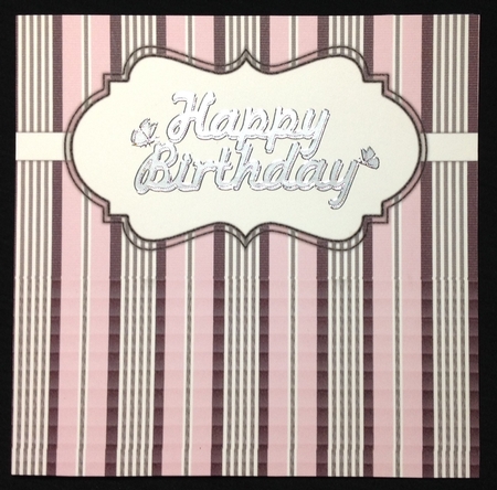 Pretty White Tag on Black, Pink and Cream Striped Background by Carol Bath 