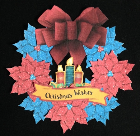 A Bohemian Christmas 4x4 Wreath, Tree/Card Decoration. by Carol Bath 