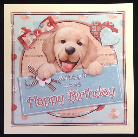 Puppy Greetings Cardfront/Topper by Carol Bath 