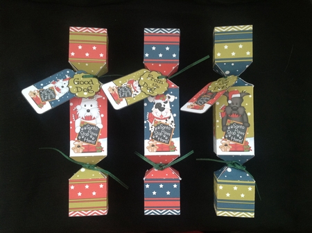 3D Westie Scottie and Spotty Dog Christmas Cracker Boxes by Carol Bath 