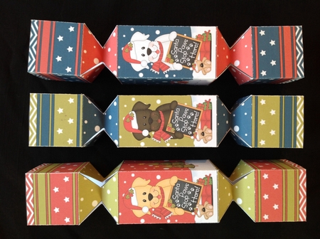 3D Golden, Chocolate and White Labrador Dog Christmas Cracker Boxes by Carol Bath 